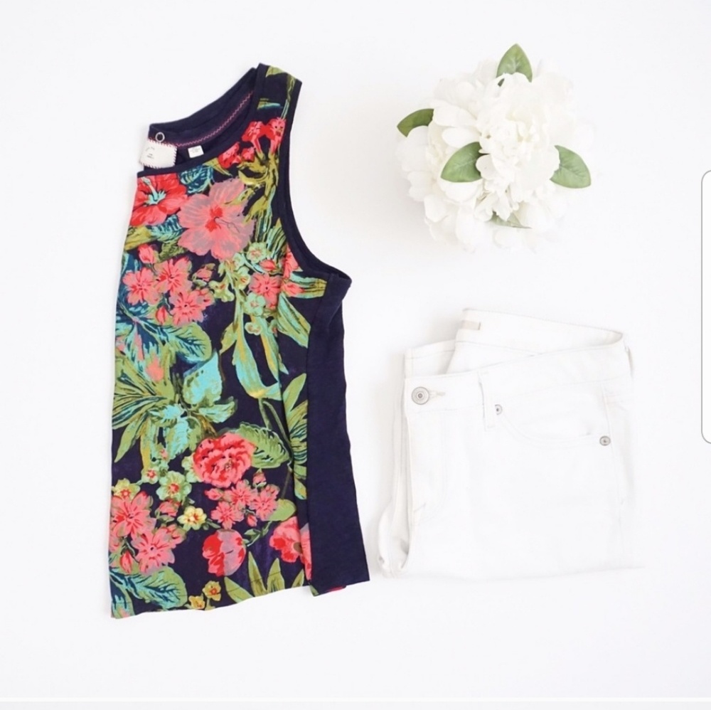 Anthropologie Floral Tank